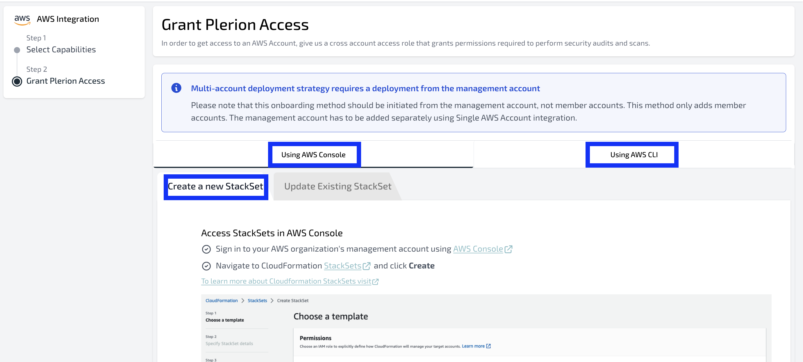 Add AWS Account - Create StackSet