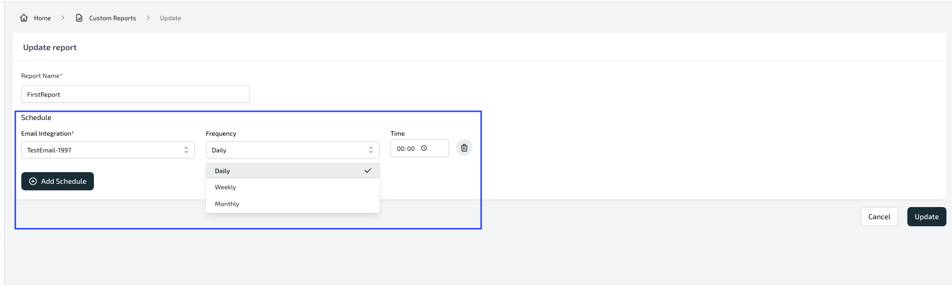 Scheduling Reports