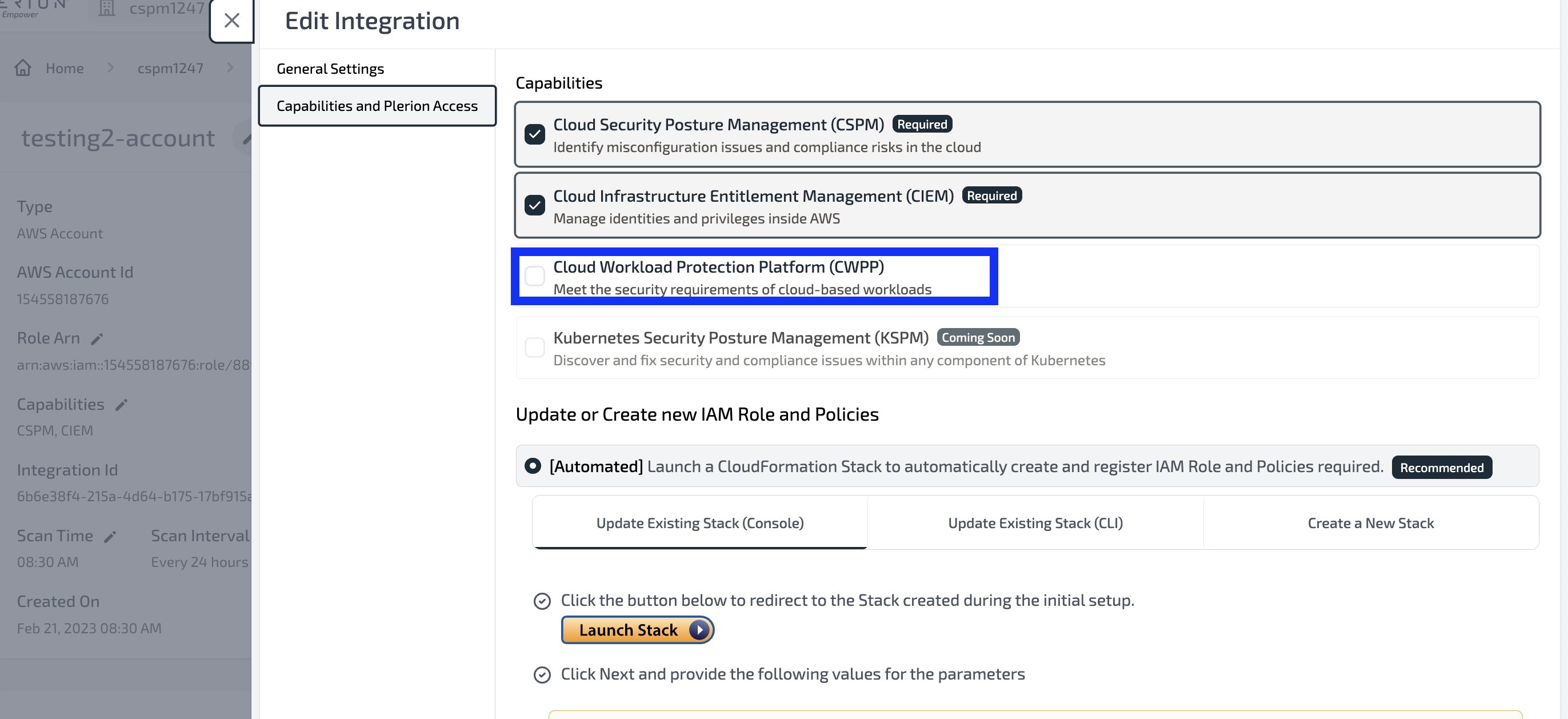Add CWPP capability