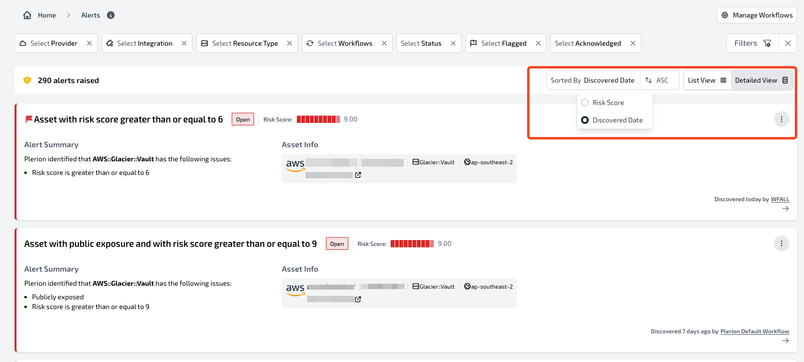 Alerts with Sorting