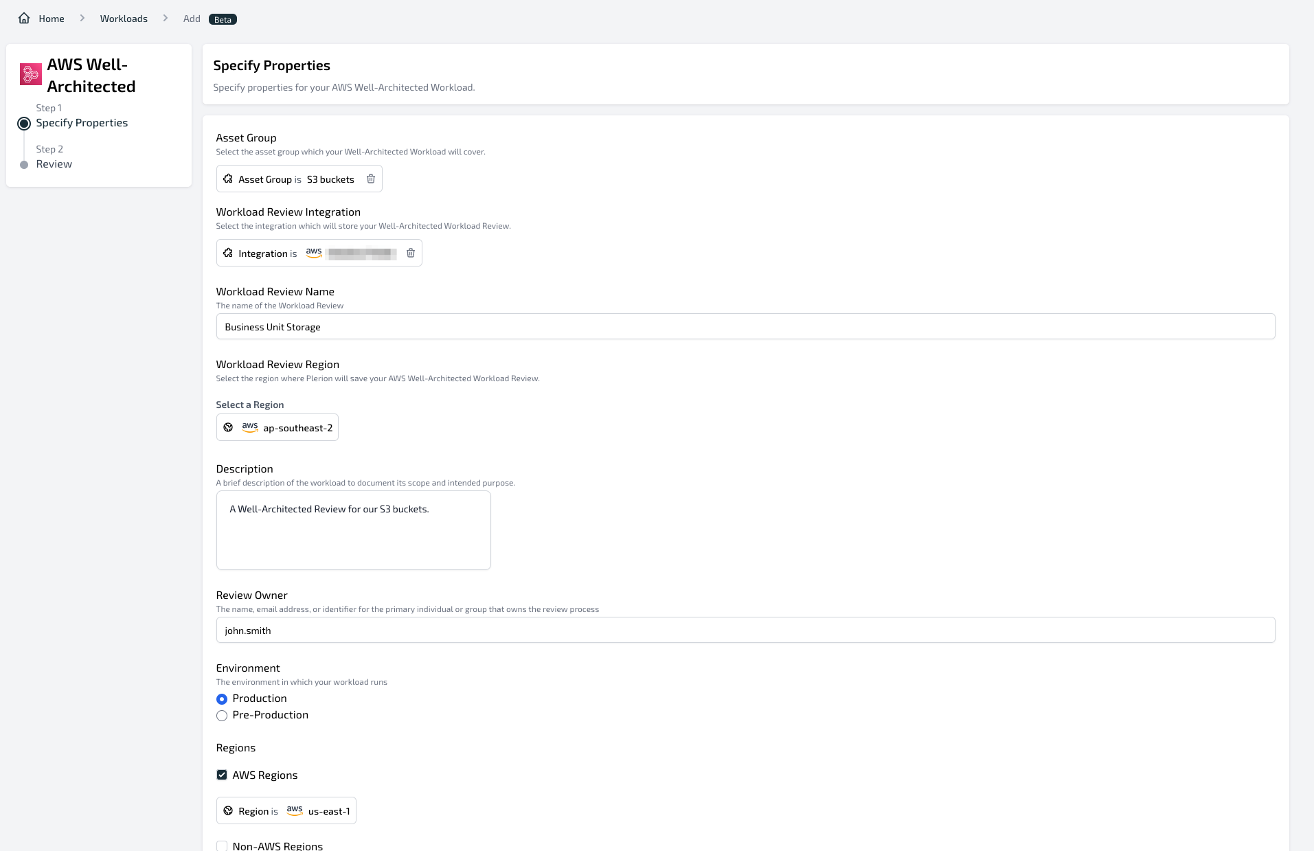 Adding a Well-Architected Workload