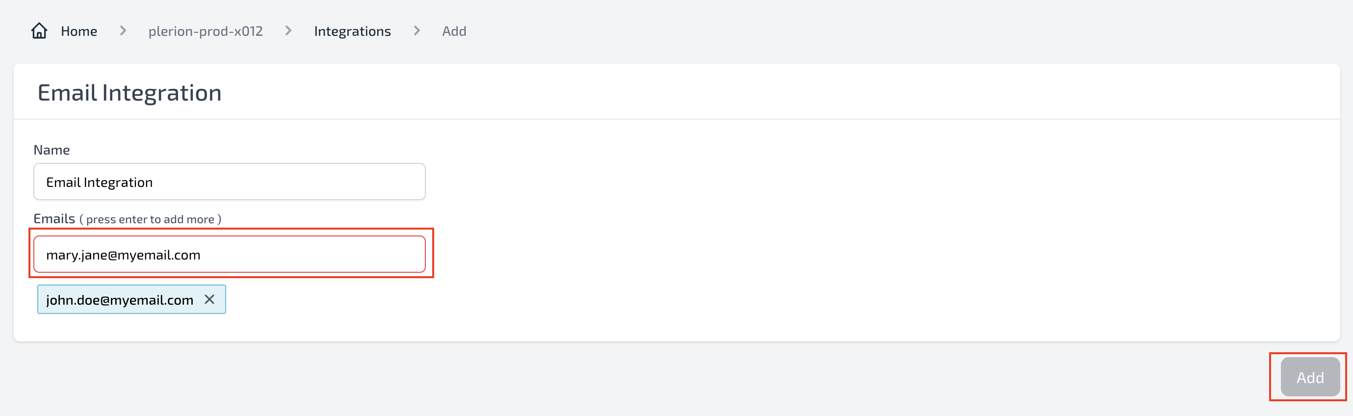 Integration name
