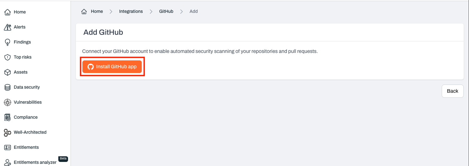 Install GitHub app