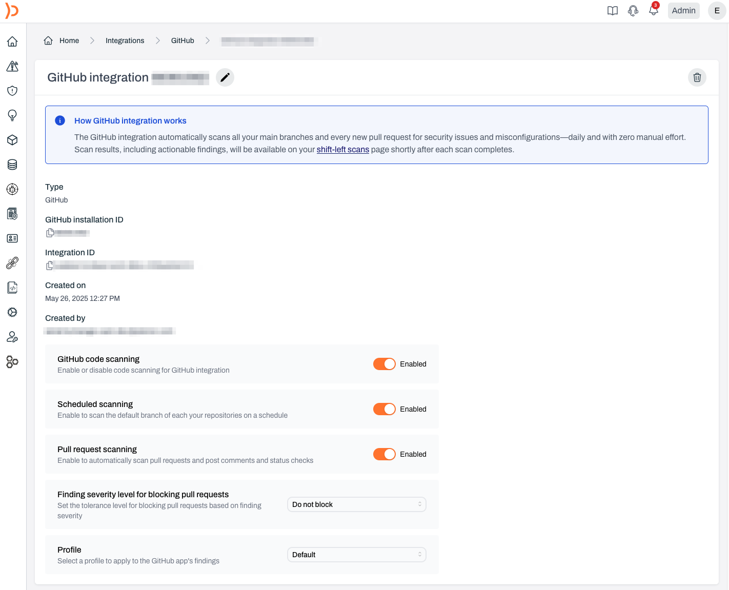 Integration page