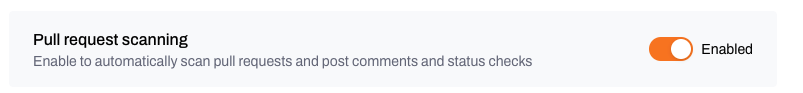 Pull request scanning