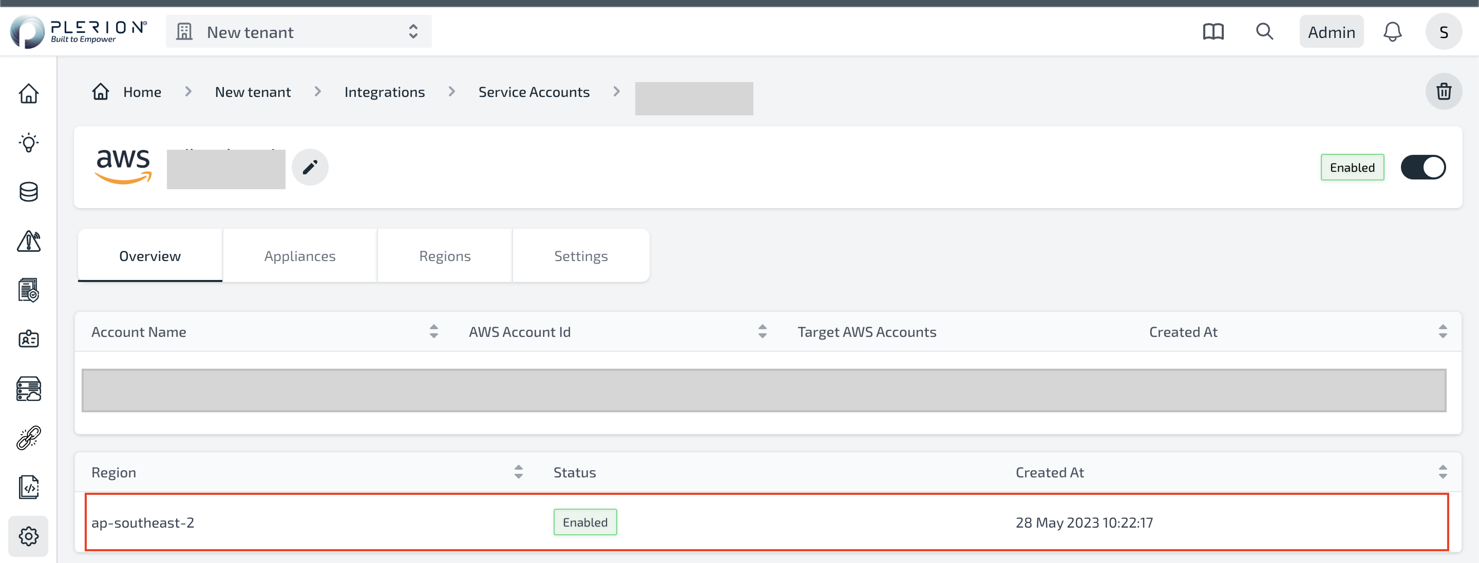 Service Account Details