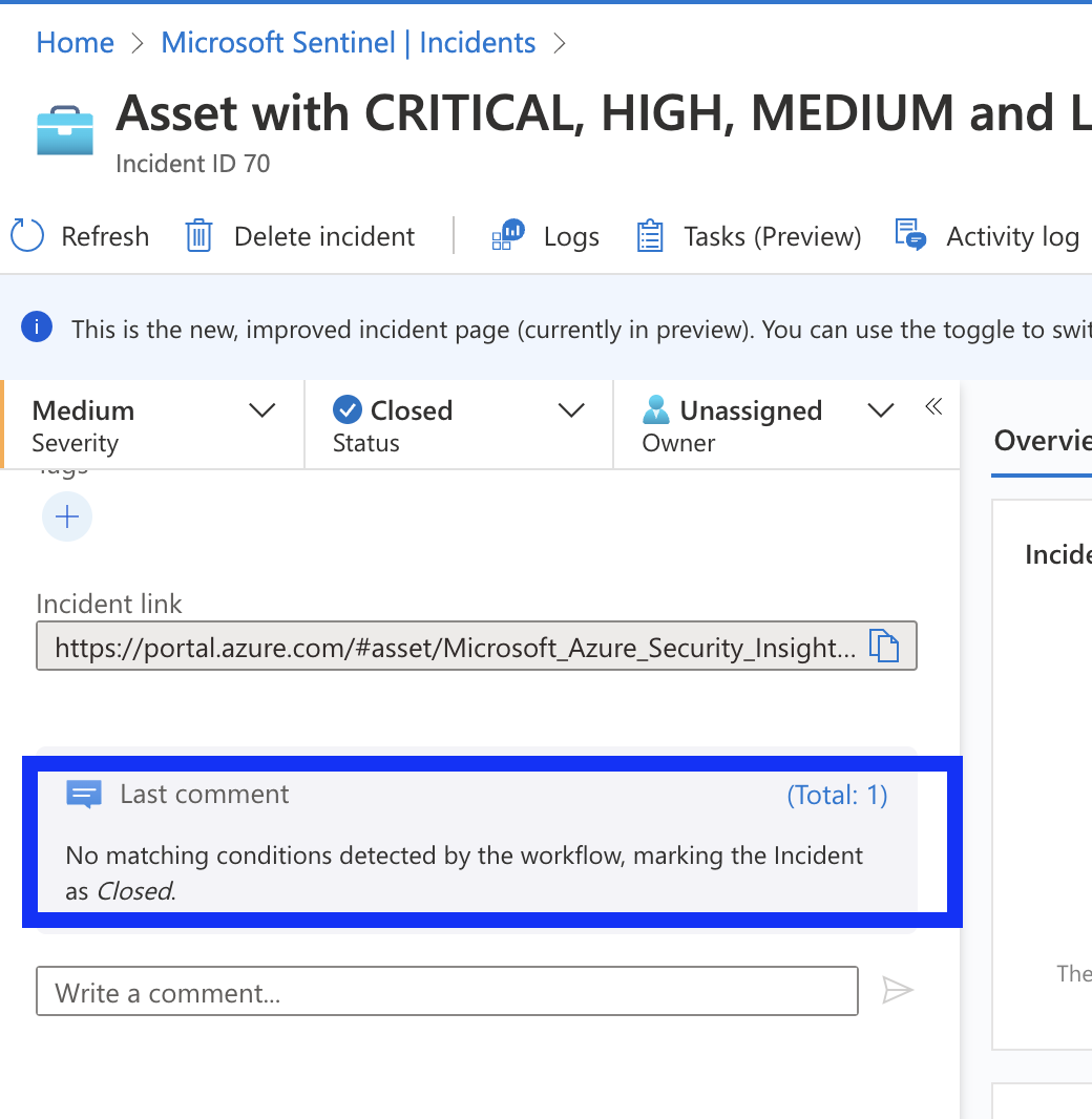 Resolved Sentinel Alert