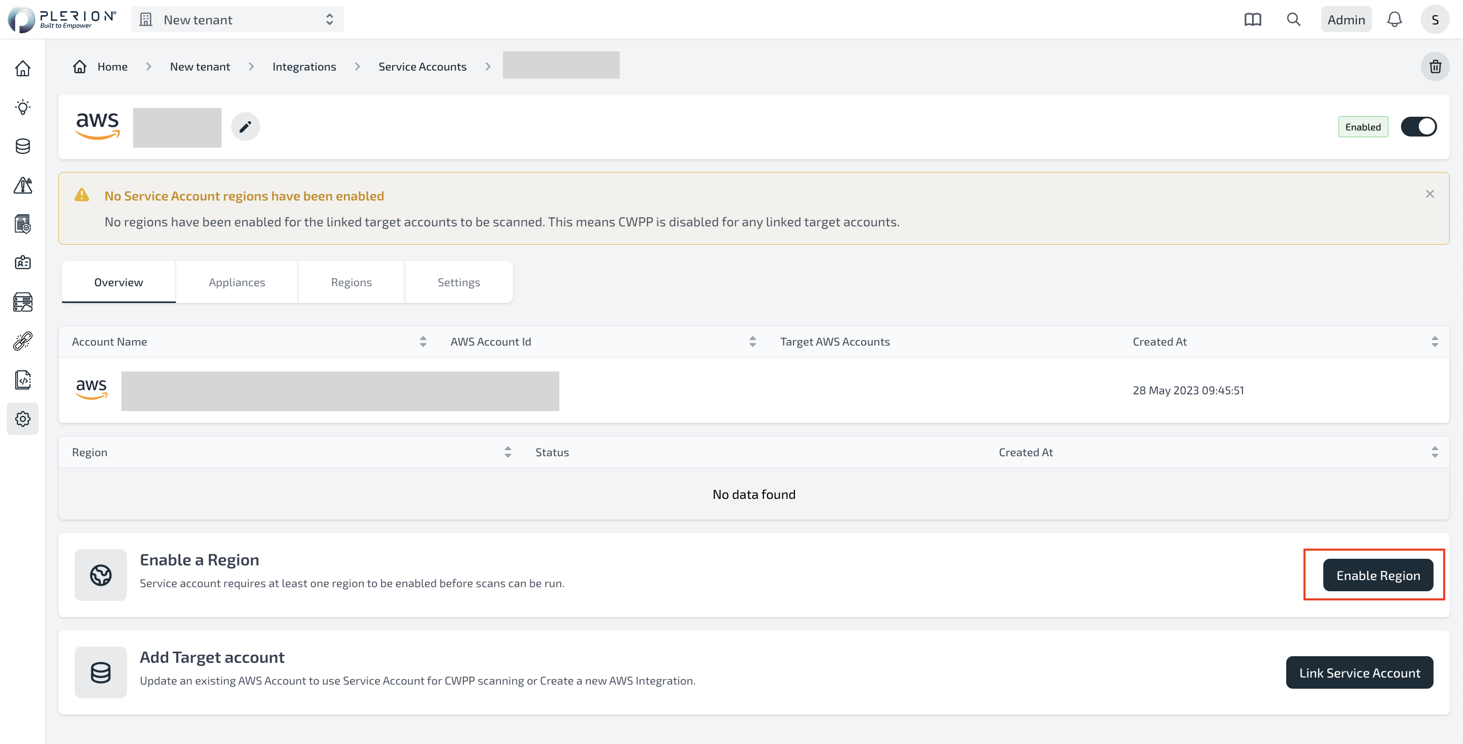 Service Account Details