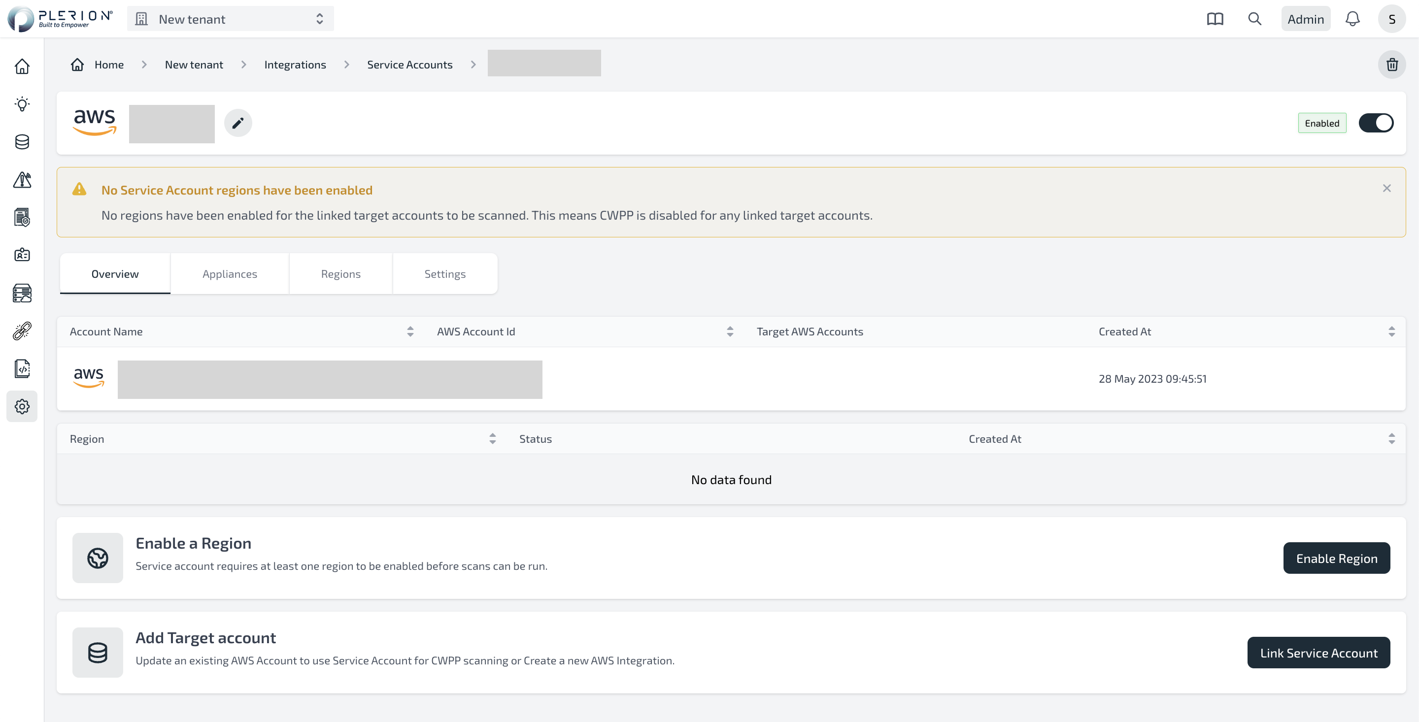 Service Account Details