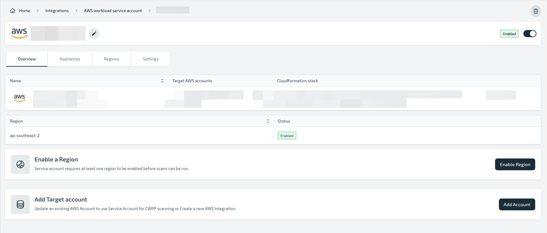 Service Account Details